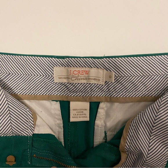 Green J Crew shorts size 0 - Picture 3 of 3